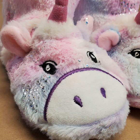 Totes Toasties Unicorn Slippers M(13-1) Pink - Picture 4 of 11